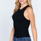 ACTIVE BASIC Ribbed Round Neck Racerback Seamless Tank at Bella Road