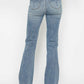 Back view of Judy Blue plus size tummy control bootcut jeans with embroidered pockets for a stylish look.