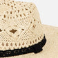 FAME Openwork Lace Detail Wide Brim Hat at Bella Road