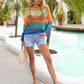 BELLA ROAD Color Block Openwork Boat Neck Cover Up at Bella Road