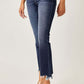 Frayed hem cropped straight jeans by Risen Jeans - trendy petite denim with edgy style, perfect for showcasing shoes