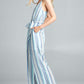 COTTON BLEU Tie Front Striped Sleeveless Jumpsuit at Bella Road