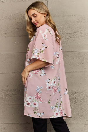 JUSTIN TAYLOR Aurora Rose Floral Kimono at Bella Road