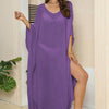 V-Neck Three-Quarter Sleeve Cover-Up - Purple