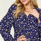 DOUBLE TAKE Full Size Printed Ruffle Hem Long Sleeve Dress at Bella Road