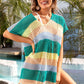 BELLA ROAD Openwork Striped V-Neck Short Sleeve Cover Up at Bella Road