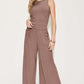 BASIC BAE Full Size Ribbed Tank and Wide Leg Pants Set at Bella Road