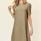 DOUBLE TAKE Full Size Texture Collared Neck Short Sleeve Dress at Bella Road