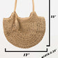 FAME Straw Braided Tote Bag with Tassel at Bella Road