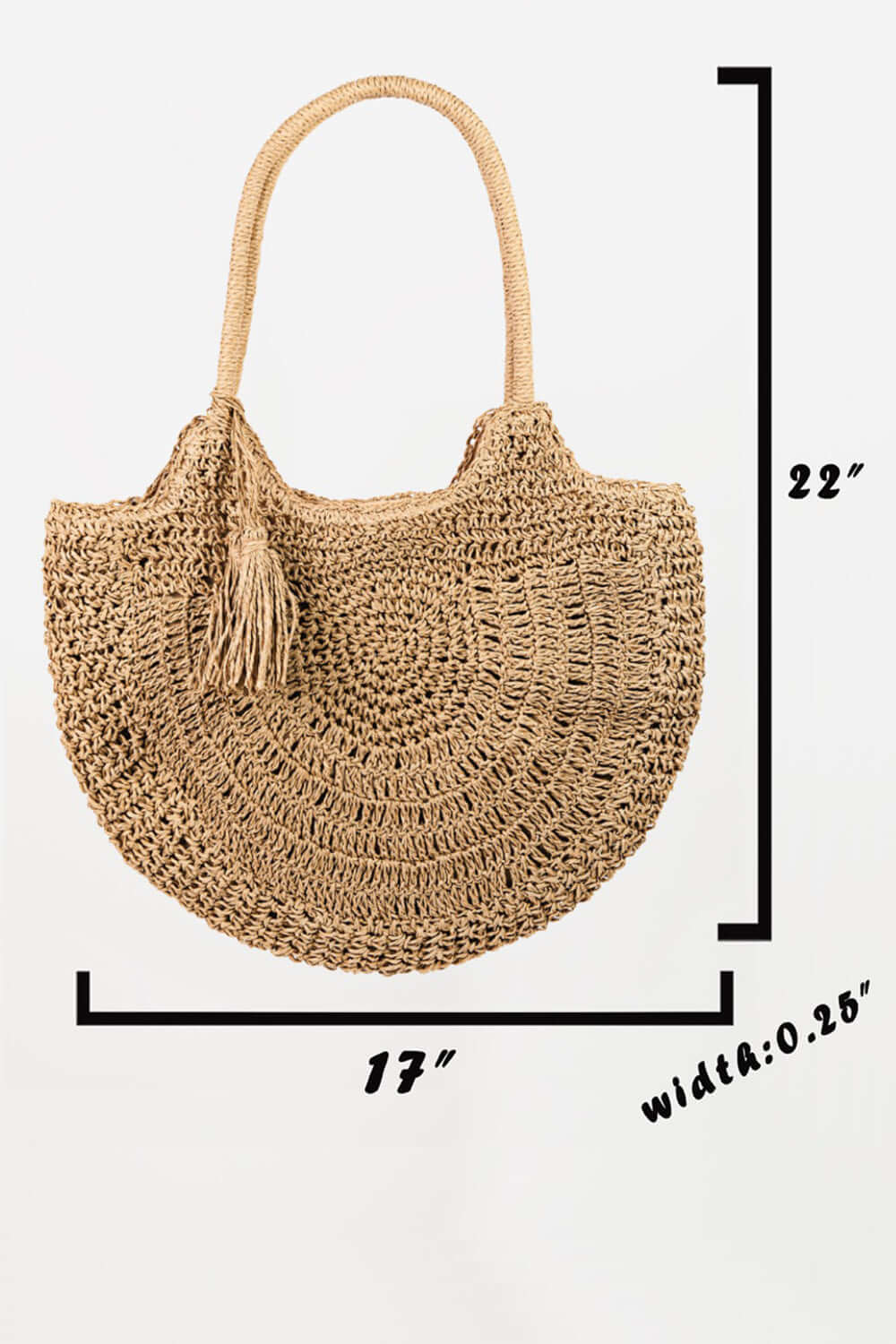 FAME Straw Braided Tote Bag with Tassel at Bella Road