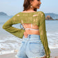 BELLA ROAD Distressed Boat Neck Long Sleeve Cover Up at Bella Road