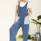 CELESTE Full Size Stripe Contrast Pocket Rib Jumpsuit at Bella Road