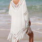 Cutout Fringe Scoop Neck Cover-Up