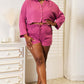 BASIC BAE Buttoned Long Sleeve Top and Shorts Set at Bella Road