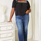 DOUBLE TAKE Contrast Square Neck Puff Sleeve Blouse at Bella Road