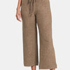 Zenana Drawstring Hacci Cropped Pants - Mocha