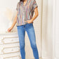 DOUBLE TAKE Multicolored Stripe Notched Neck Top at Bella Road