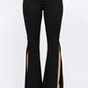 American Bazi Side Slit Flare Jeans - Black