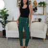 FAM-FAM High Waist Skinny Pants - Dark Green