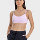 Millennia Scoop Neck Double Strap Active Cami in soft pink, perfect for workouts and casual outings. Light and stylish fit!