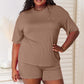 BASIC BAE Full Size Soft Rayon Half Sleeve Top and Shorts Set at Bella Road