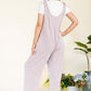 CELESTE Full Size Stripe Contrast Pocket Rib Jumpsuit at Bella Road