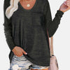 Bella Road Round Neck Long Sleeve T-Shirt - Dark Gray