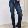 Judy Blue Button-Fly Straight Jeans | Full Size - Dark