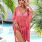 BELLA ROAD Slit Openwork V-Neck Cover Up at Bella Road