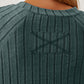 Ribbed Thumbhole Sleeve T-Shirt