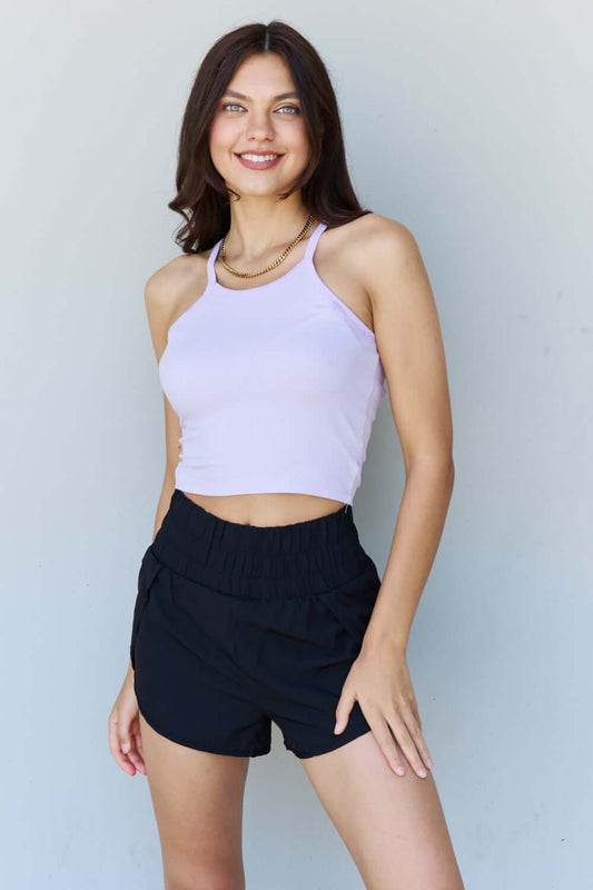 NINEXIS Everyday Staple Soft Modal Short Strap Ribbed Tank Top in Lavender at Bella Road