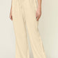 DOUBLE TAKE Full Size Texture Drawstring Wide Leg Pants at Bella Road