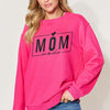 Letter Graphic Long Sleeve Sweatshirt | Full Size - Hot Pink