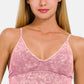 ZENANA Washed Ribbed Bra Padded Cami at Bella Road