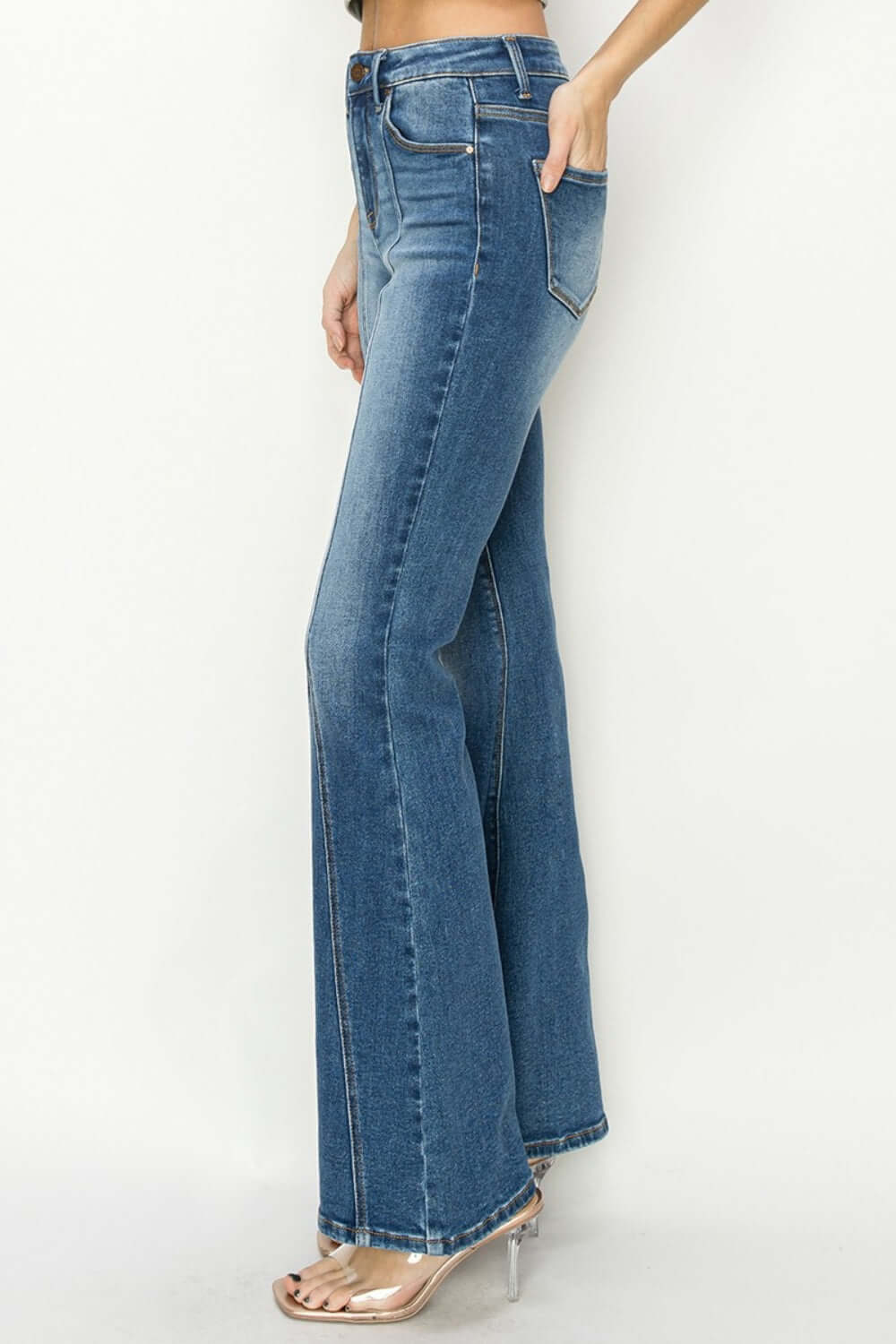 High Rise Front Seam Detailed Flare Jeans