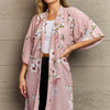 Aurora Rose Floral Kimono - Blush Pink