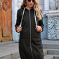 DOUBLE TAKE Full Size Zip-Up Longline Hoodie with Pockets at Bella Road