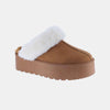 Weeboo Thick Bottom Fur Trim Snow Slippers - Tan