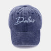 Washed DALLAS Embroidered Baseball Cap - Dallas Navy