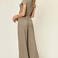 DOUBLE TAKE Full Size Round Neck Top and Pants Set at Bella Road