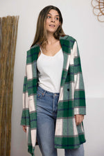 DOUBLE TAKE Full Size Plaid Button Up Lapel Collar Coat at Bella Road