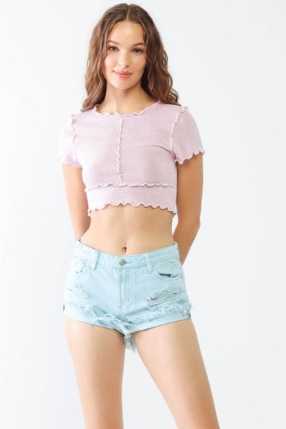 TASHA APPAREL Distressed Ripped Denim Shorts at Bella Road