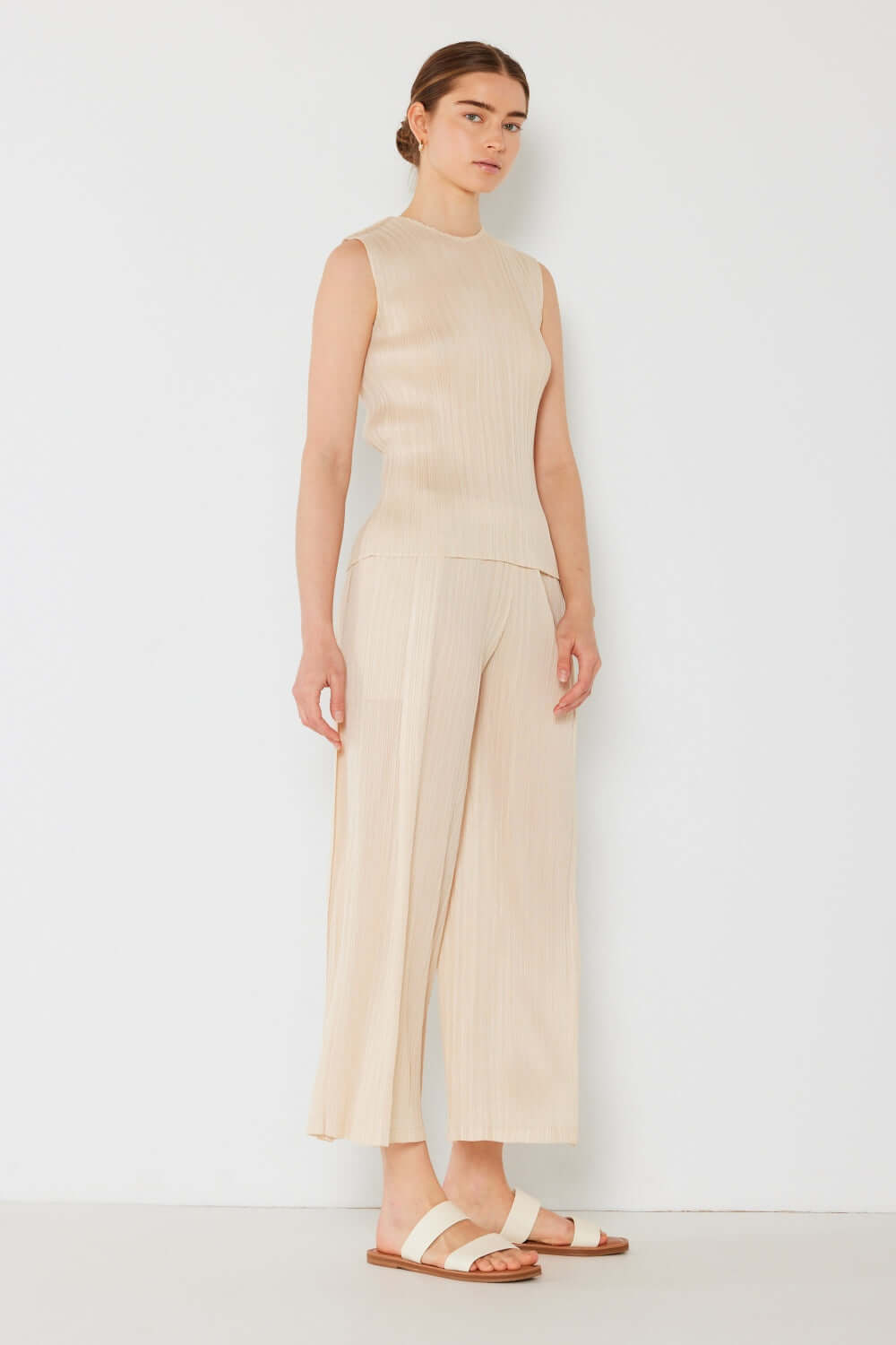 MARINA WEST SWIM Pleated Wide-Leg Pants with Side Pleat Detail at Bella Road