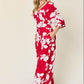 DOUBLE TAKE Full Size Printed Tie Back Wide Leg Jumpsuit at Bella Road