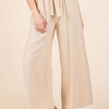 High Waist Tie Front Wide Leg Pants - Natural