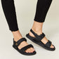 WILD DIVA Velcro Double Strap Slingback Sandals at Bella Road