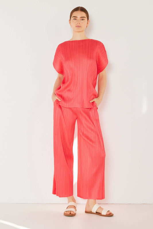 MARINA WEST SWIM Pleated Wide-Leg Pants with Side Pleat Detail at Bella Road