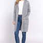 ACTIVE BASIC Open Front Rib Trim Long Sleeve Knit Cardigan at Bella Road