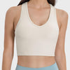 Millennia Scoop Neck Wide Strap Active Tank - Beige