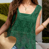 Bella Road Swim Cutout Wide Strap Cover-Up - Dark Green